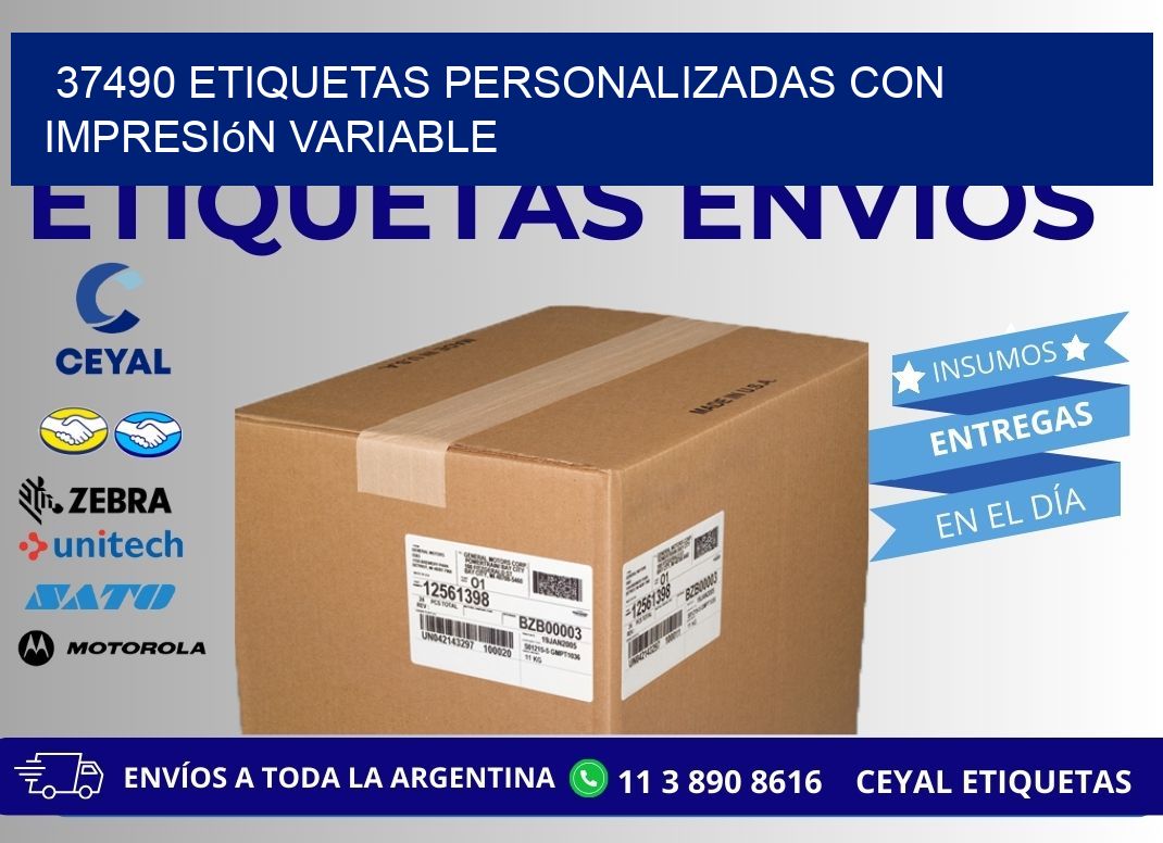 37490 etiquetas personalizadas con impresión variable