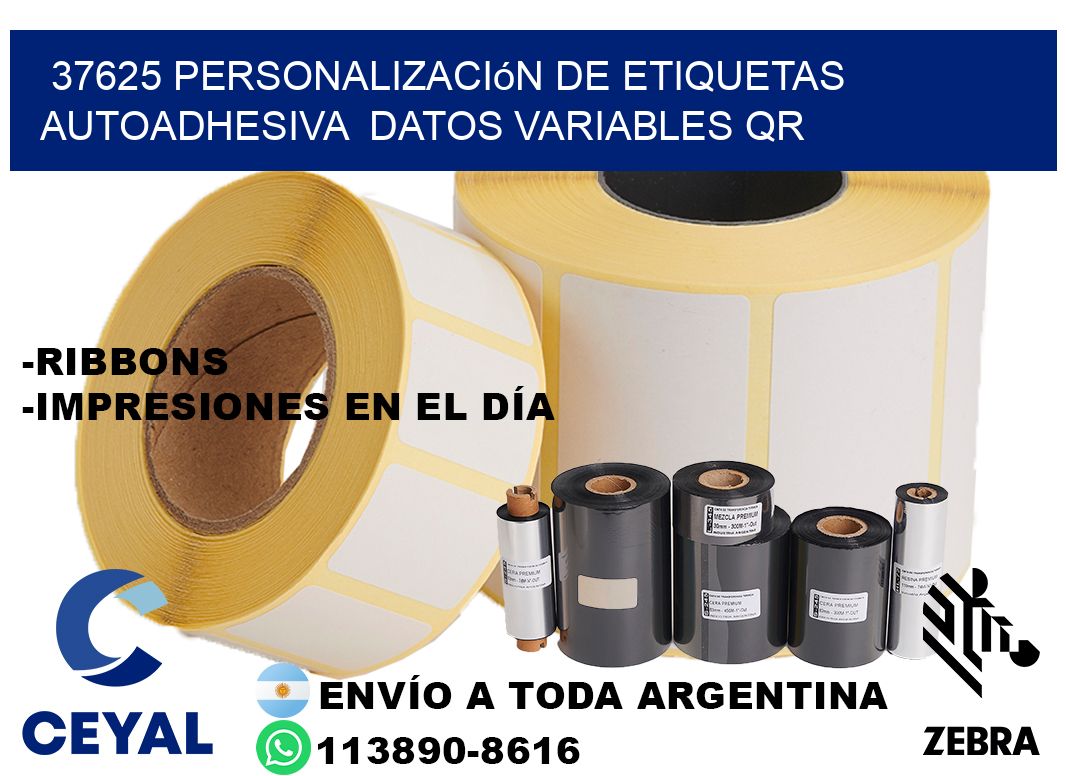 37625 Personalización de etiquetas autoadhesiva  datos variables QR