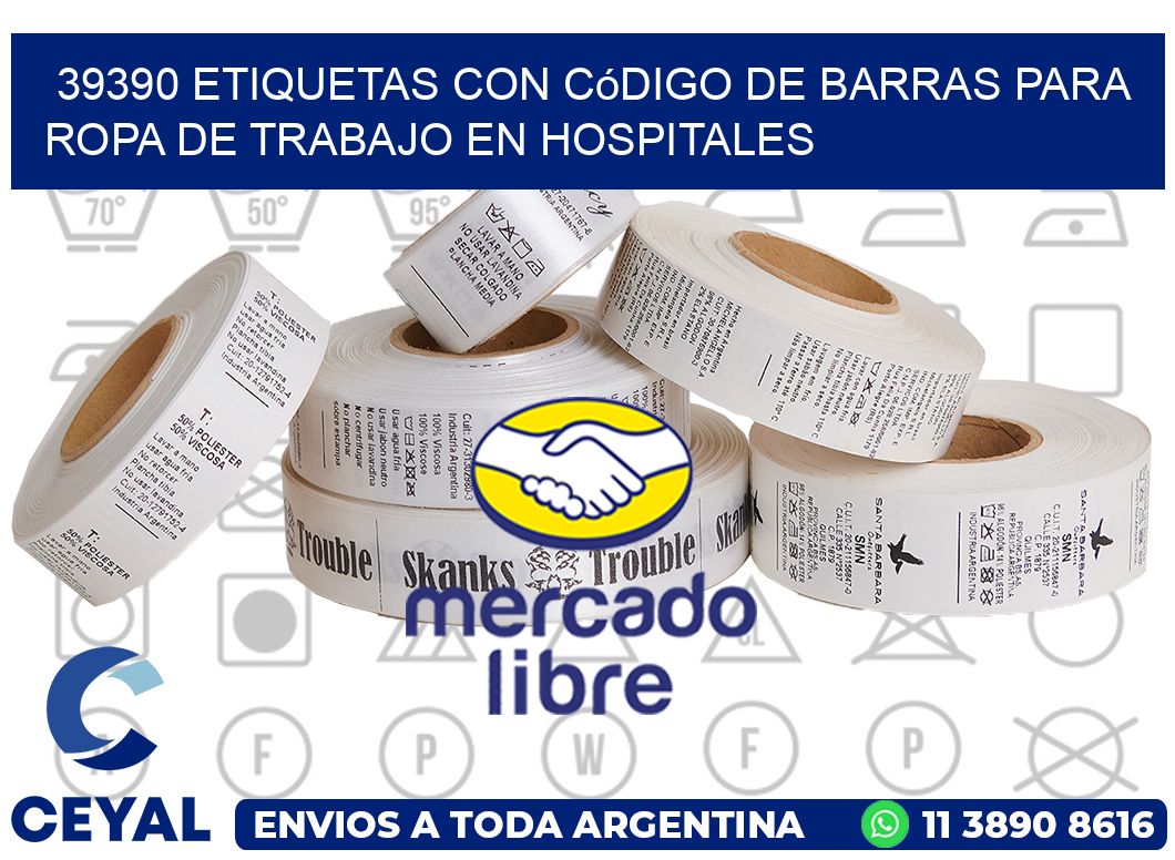 39390 Etiquetas con código de barras para ropa de trabajo en hospitales