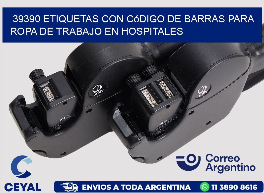 39390 Etiquetas con código de barras para ropa de trabajo en hospitales