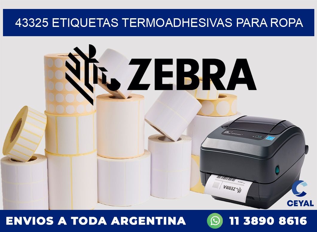 43325 Etiquetas termoadhesivas para ropa