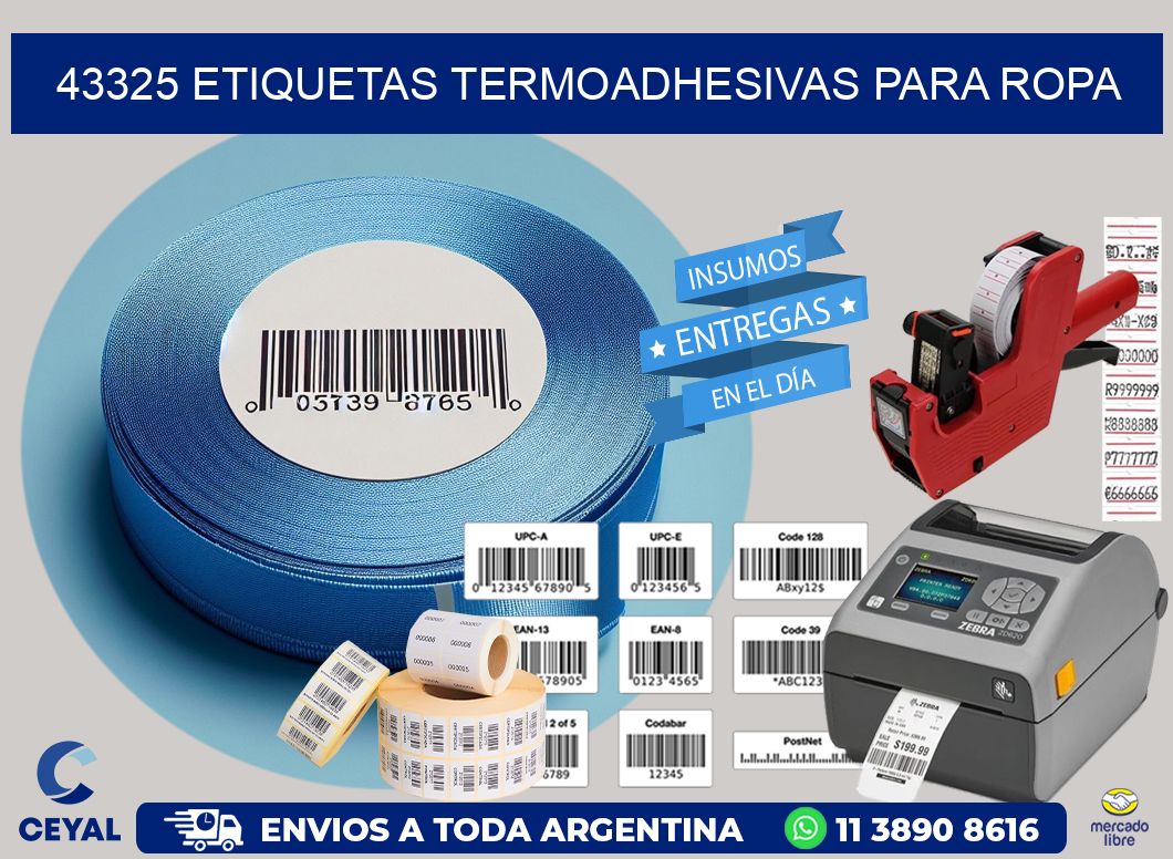 43325 Etiquetas termoadhesivas para ropa