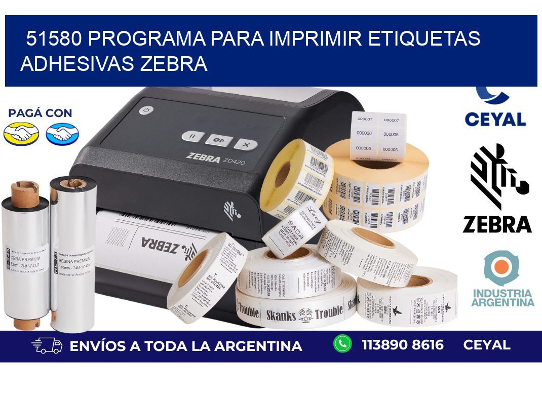51580 Programa para imprimir etiquetas adhesivas zebra
