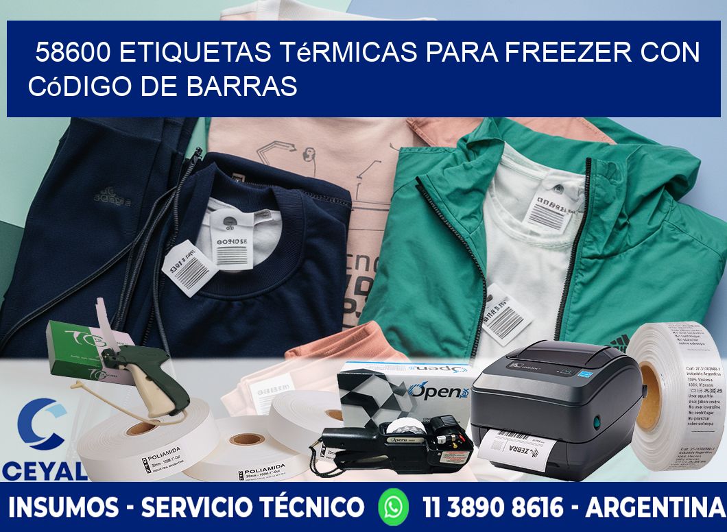 58600 etiquetas térmicas para freezer con código de barras