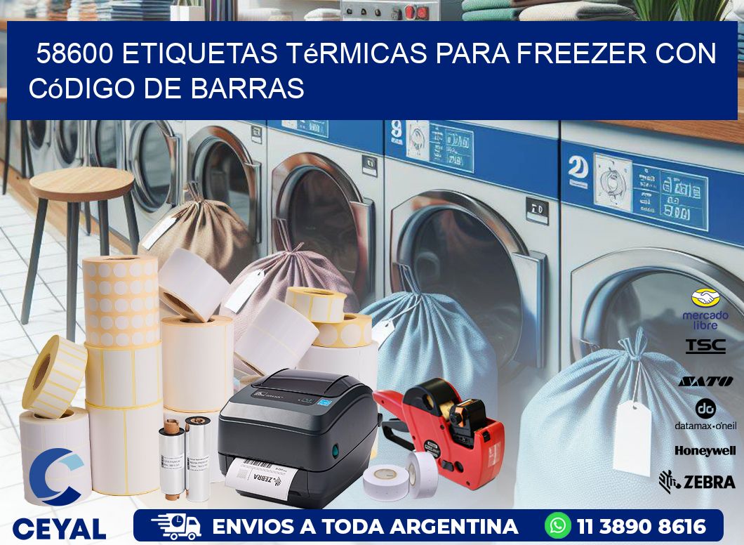 58600 etiquetas térmicas para freezer con código de barras