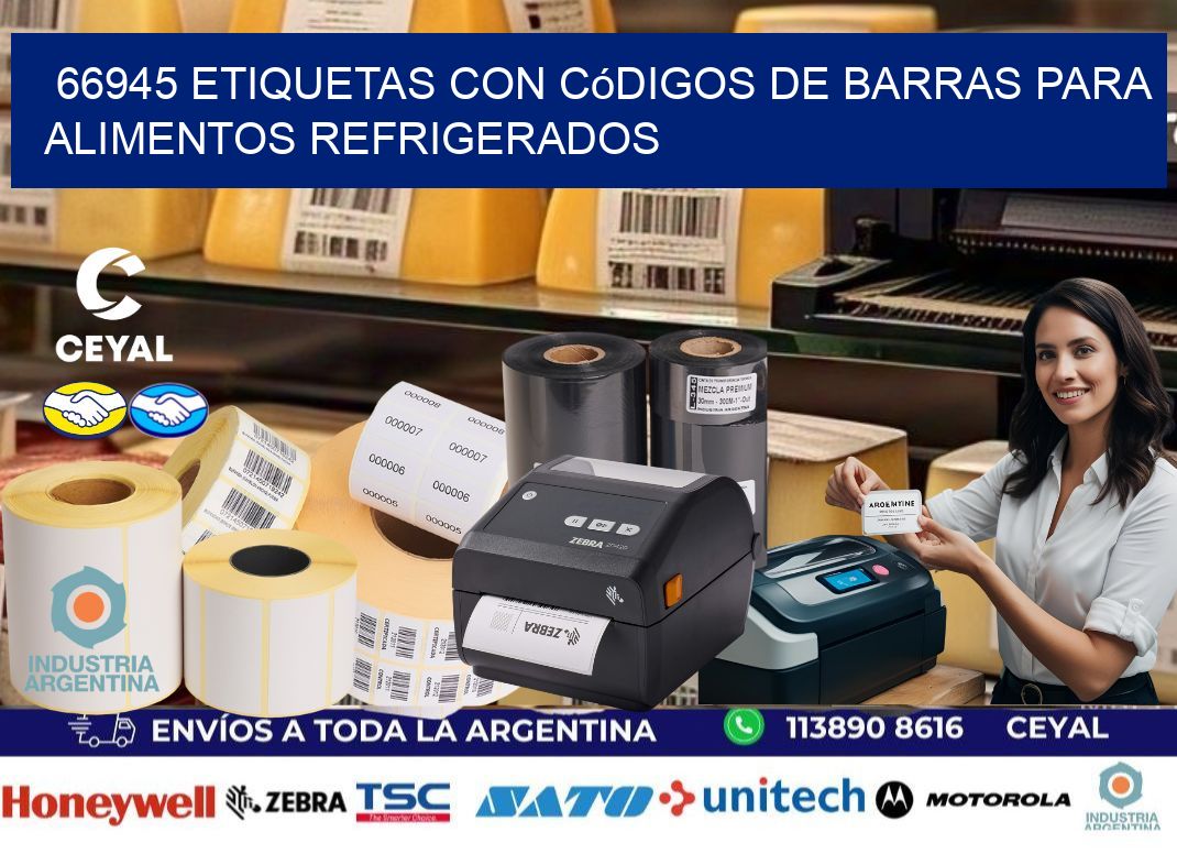 66945 Etiquetas con códigos de barras para alimentos refrigerados