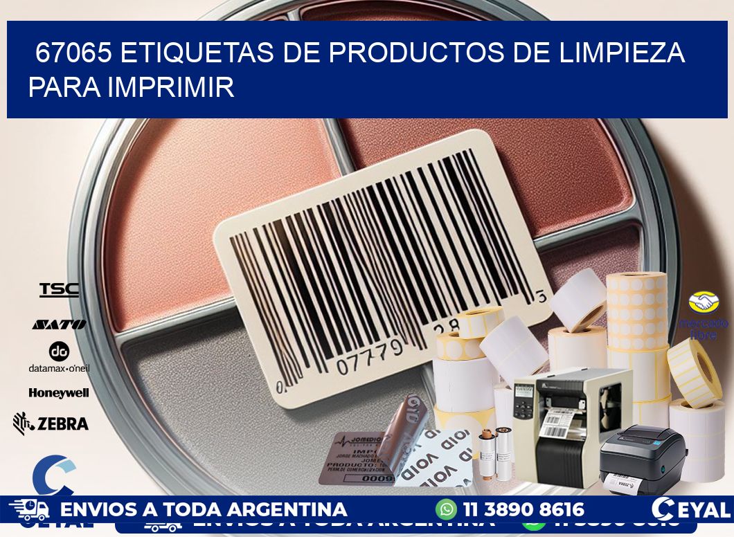 67065 Etiquetas de productos de limpieza para Imprimir