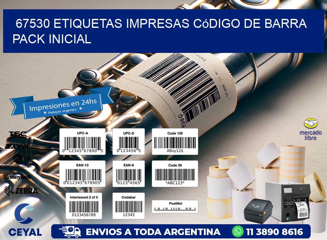 67530 Etiquetas Impresas código De Barra Pack Inicial