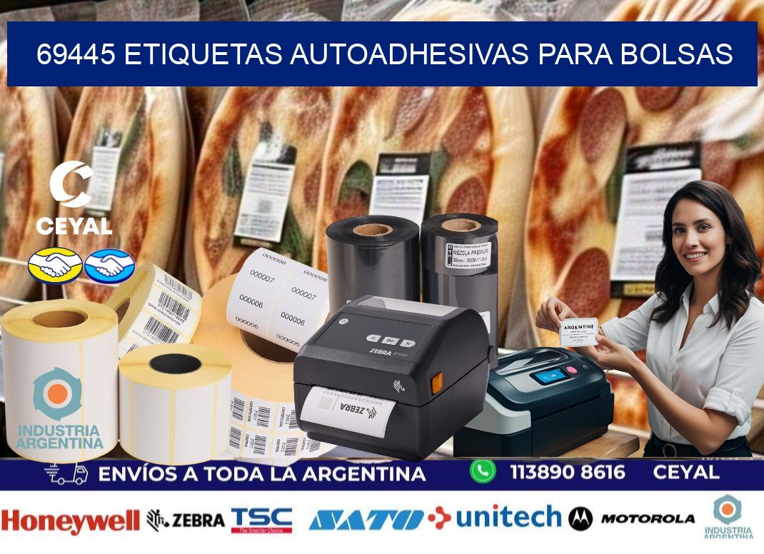 69445 etiquetas autoadhesivas para bolsas