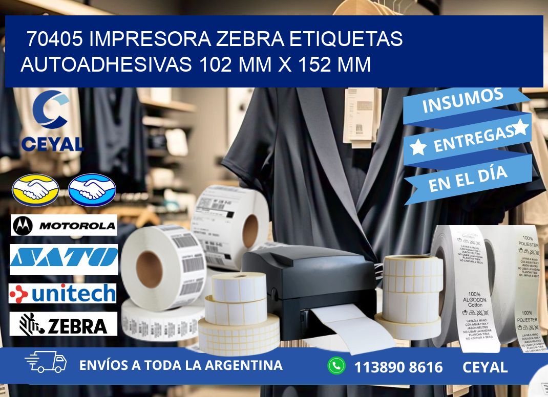 70405 impresora zebra etiquetas autoadhesivas 102 mm x 152 mm
