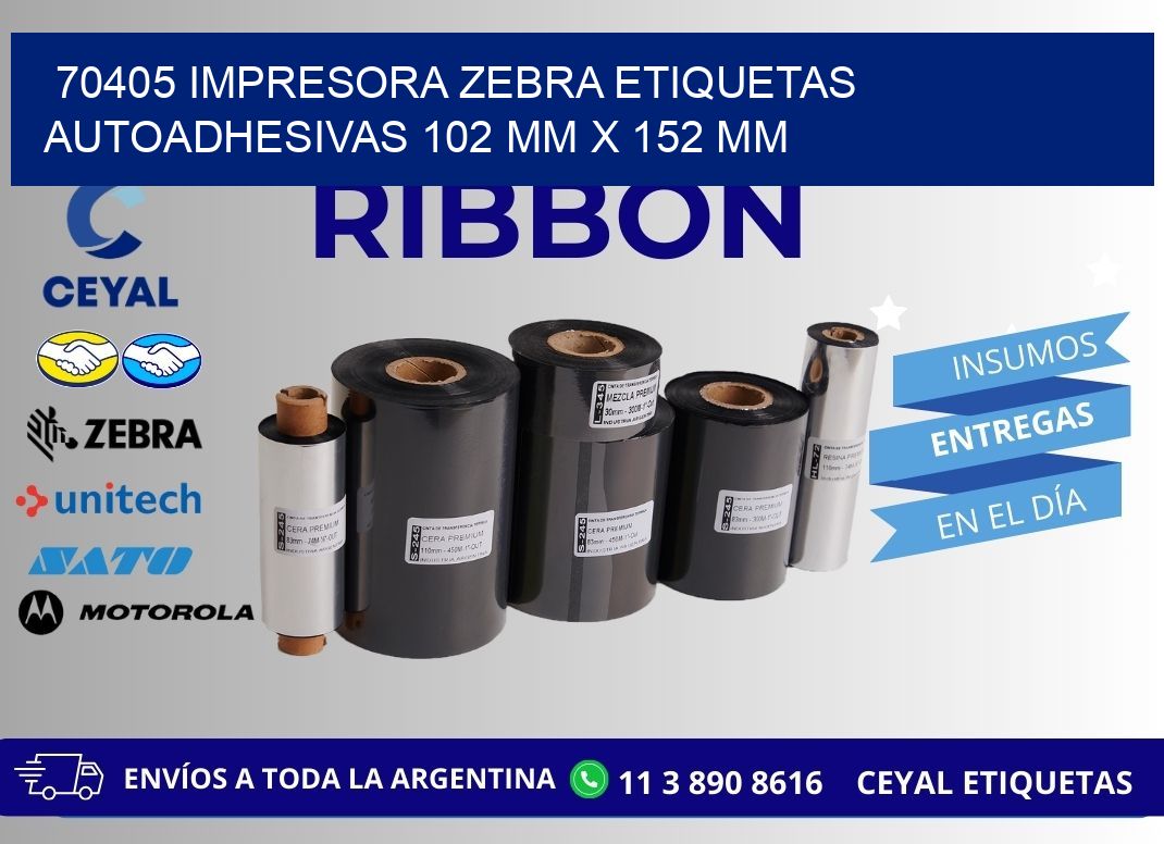 70405 impresora zebra etiquetas autoadhesivas 102 mm x 152 mm