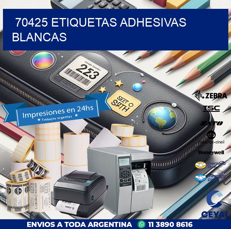 70425 etiquetas adhesivas blancas