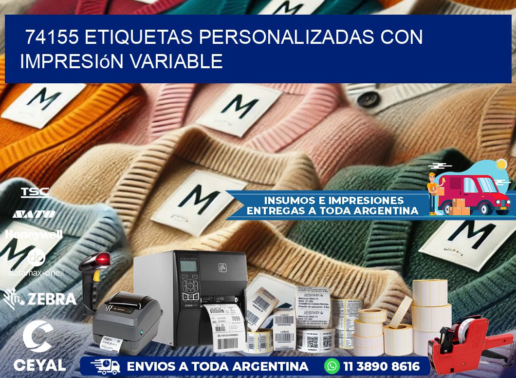 74155 etiquetas personalizadas con impresión variable
