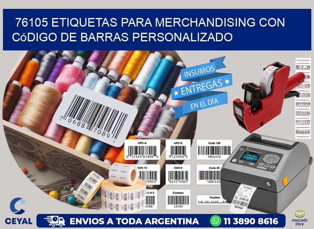 76105 etiquetas para merchandising con código de barras personalizado