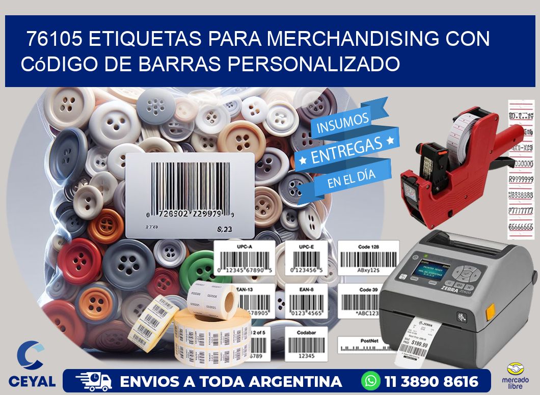 76105 etiquetas para merchandising con código de barras personalizado