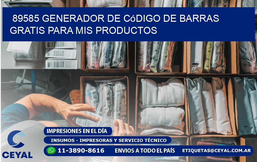 89585 Generador de código de barras gratis para mis productos