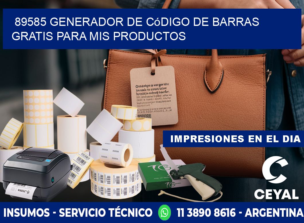 89585 Generador de código de barras gratis para mis productos