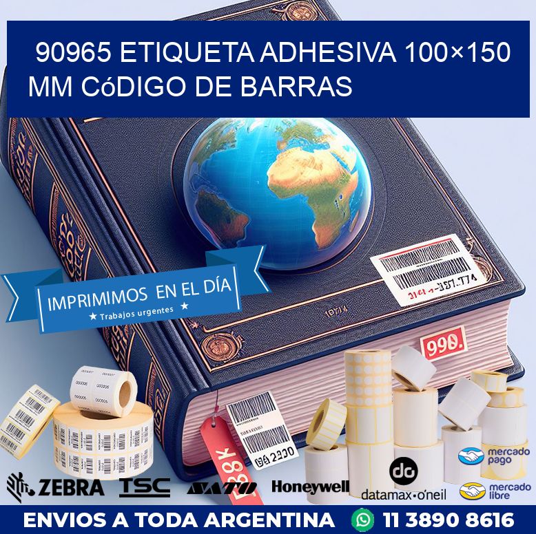 90965 etiqueta adhesiva 100×150 mm código de barras