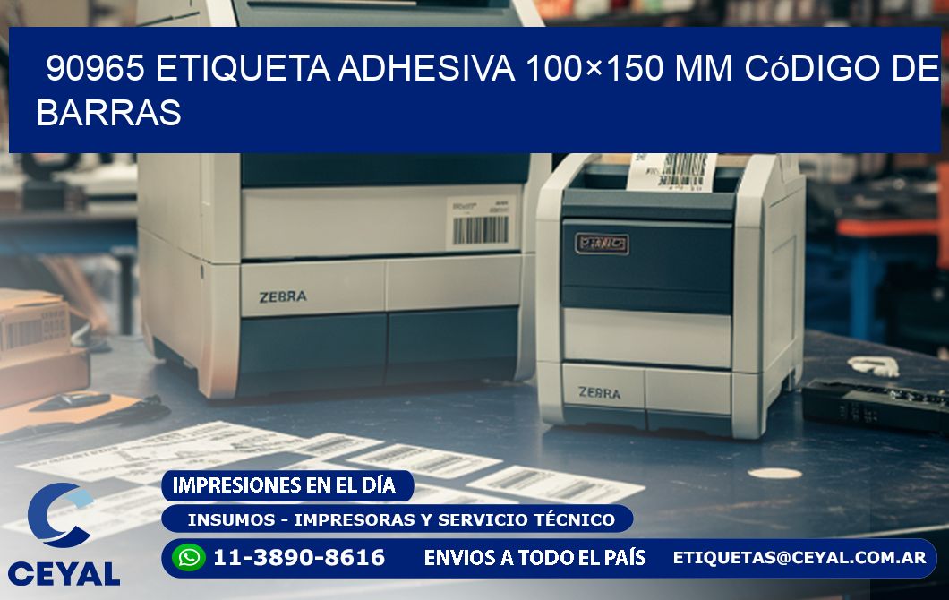 90965 etiqueta adhesiva 100×150 mm código de barras