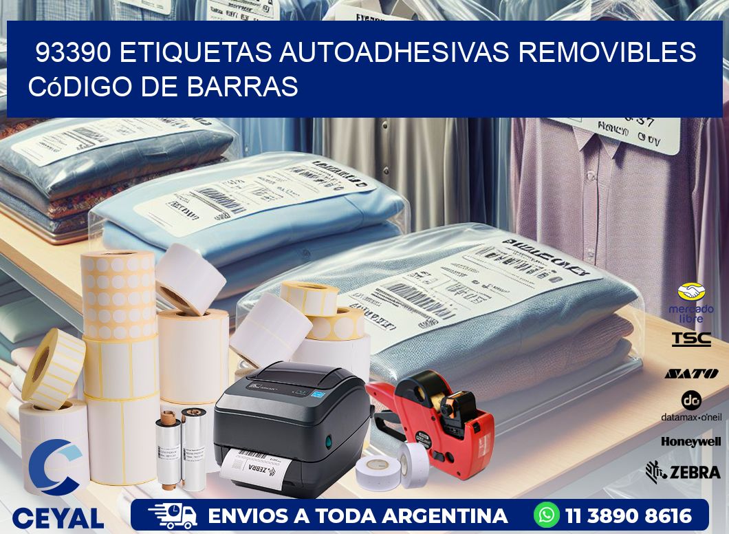 93390 etiquetas autoadhesivas removibles código de barras