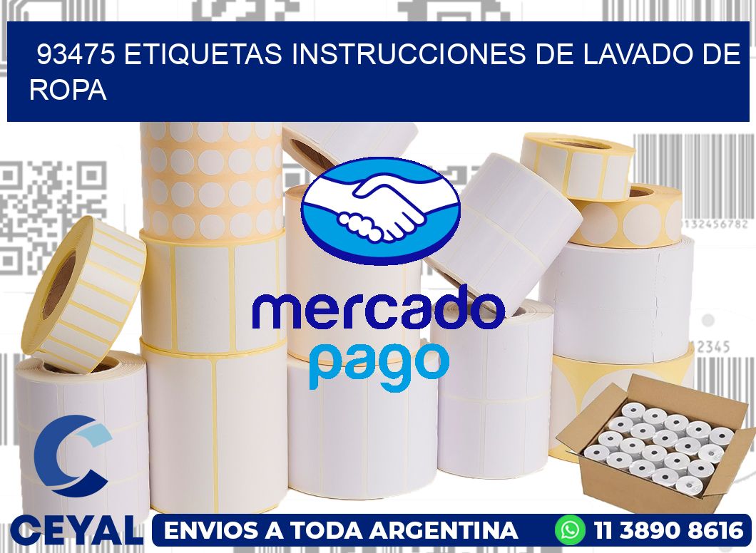 93475 etiquetas instrucciones de lavado de ropa