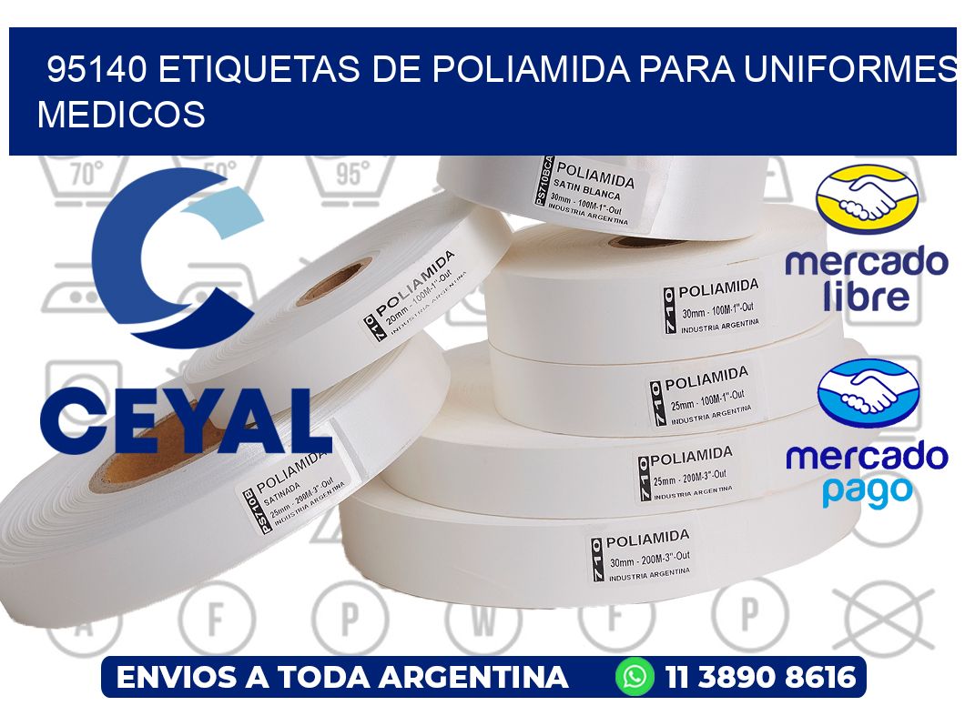 95140 Etiquetas de poliamida para uniformes medicos