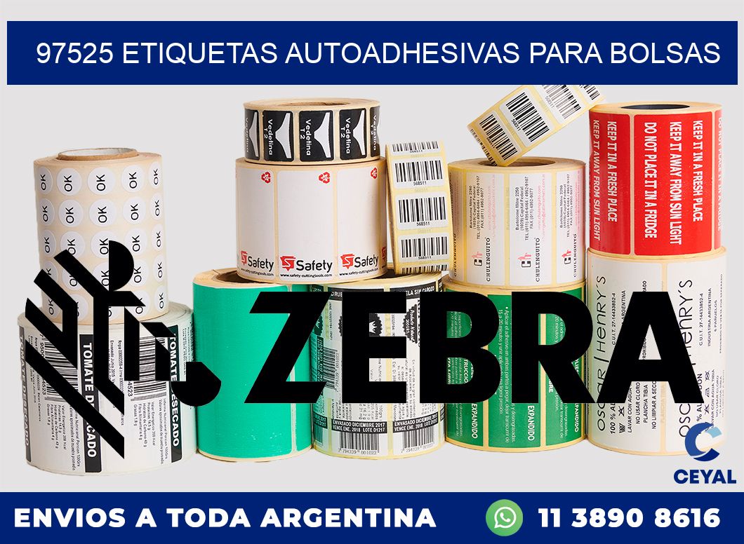 97525 etiquetas autoadhesivas para bolsas