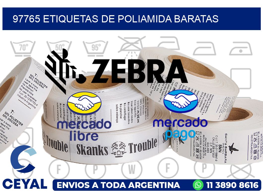 97765 etiquetas de poliamida baratas