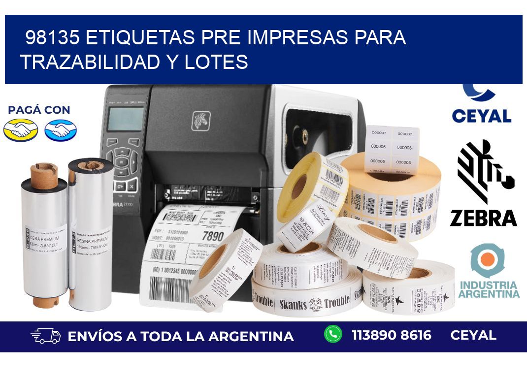 98135 etiquetas pre impresas para trazabilidad y lotes