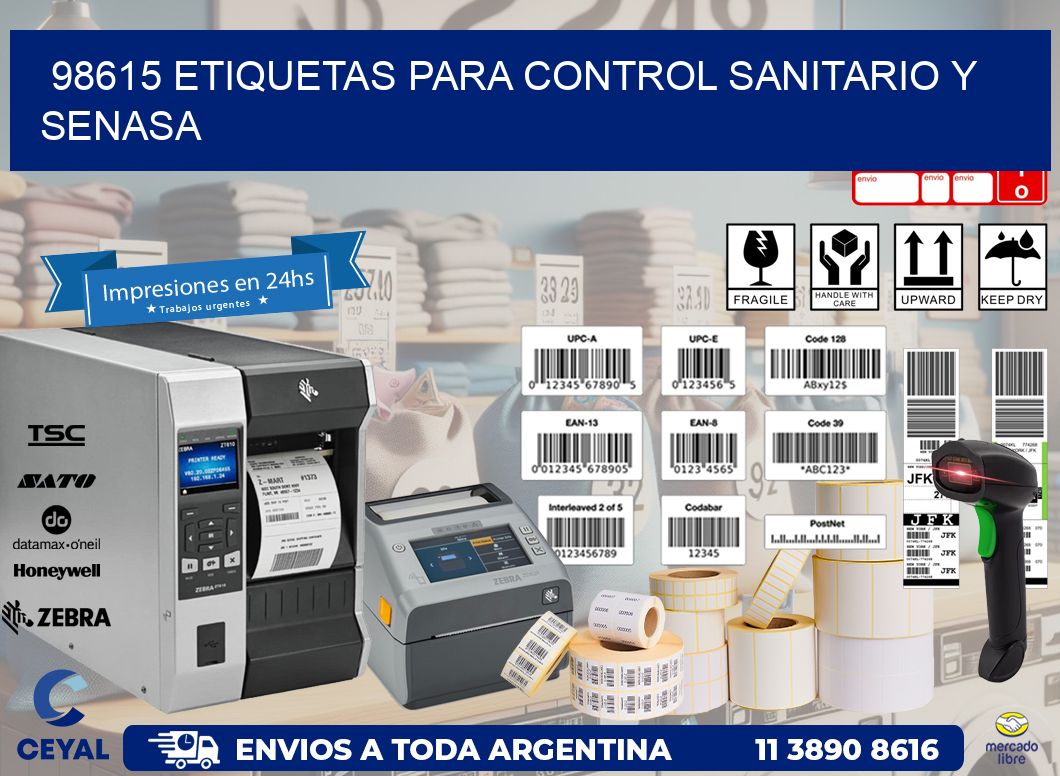 98615 etiquetas para control sanitario y SENASA