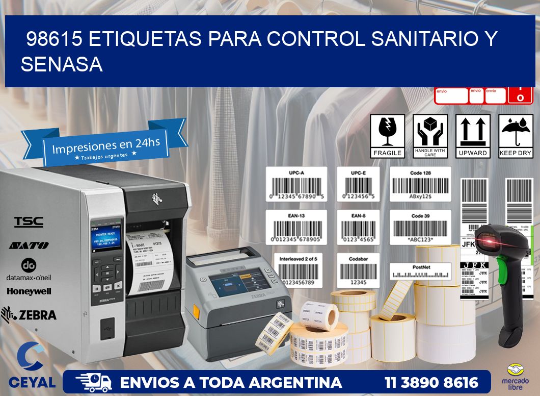 98615 etiquetas para control sanitario y SENASA