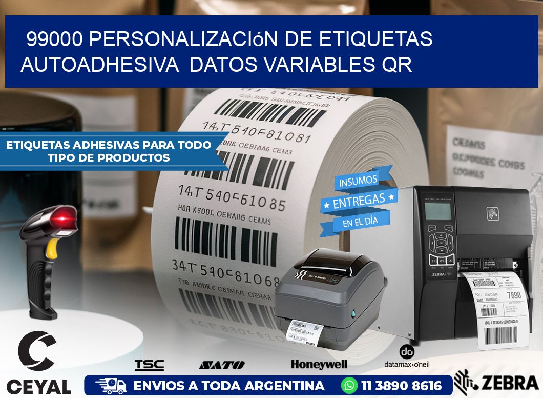 99000 Personalización de etiquetas autoadhesiva  datos variables QR