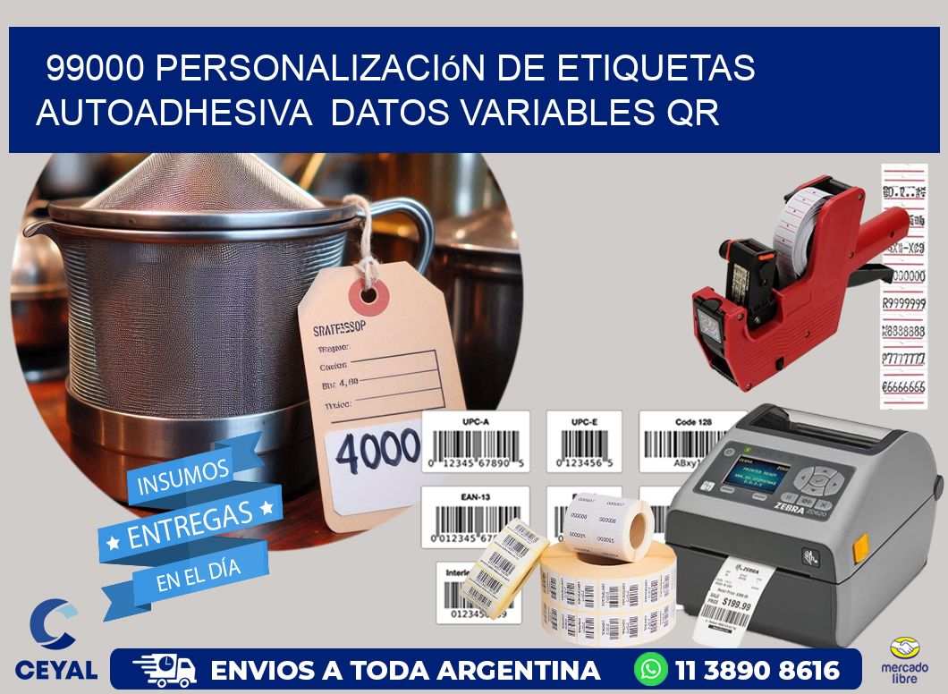 99000 Personalización de etiquetas autoadhesiva  datos variables QR