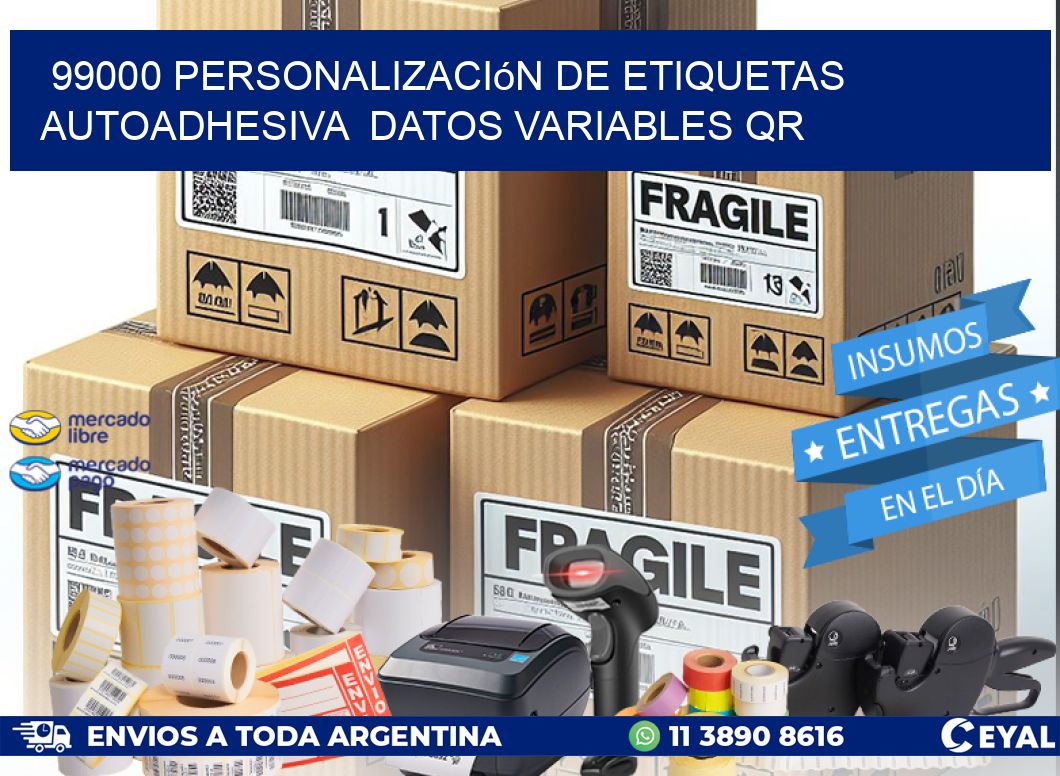 99000 Personalización de etiquetas autoadhesiva  datos variables QR