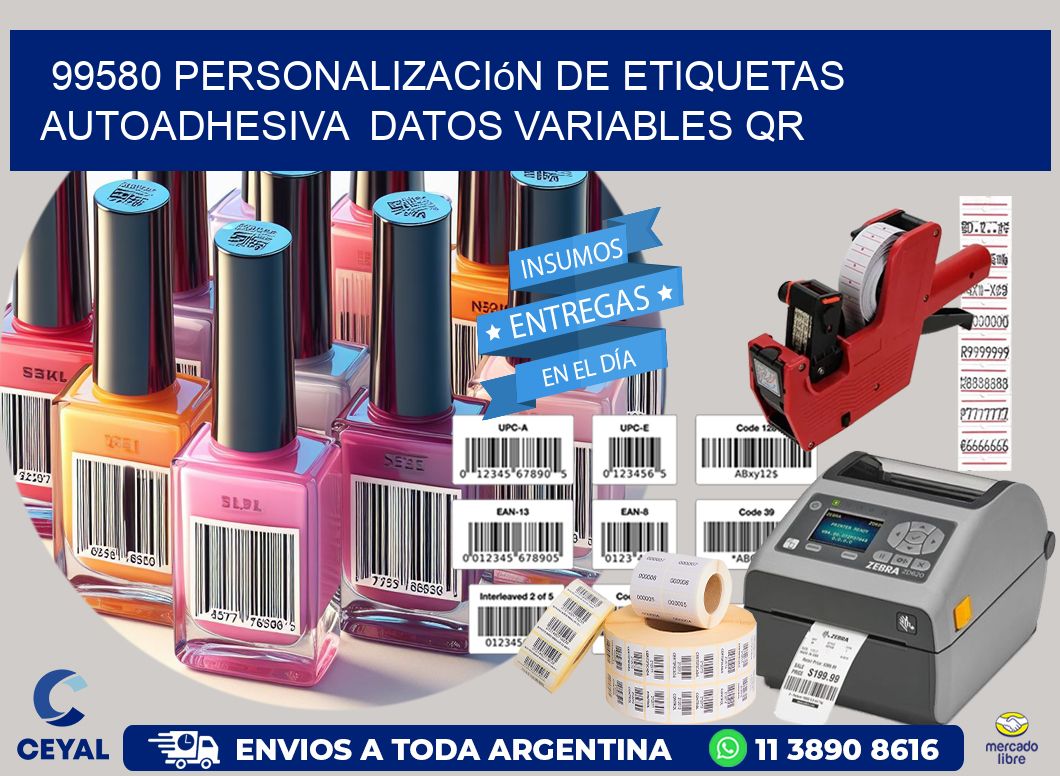 99580 Personalización de etiquetas autoadhesiva datos variables QR