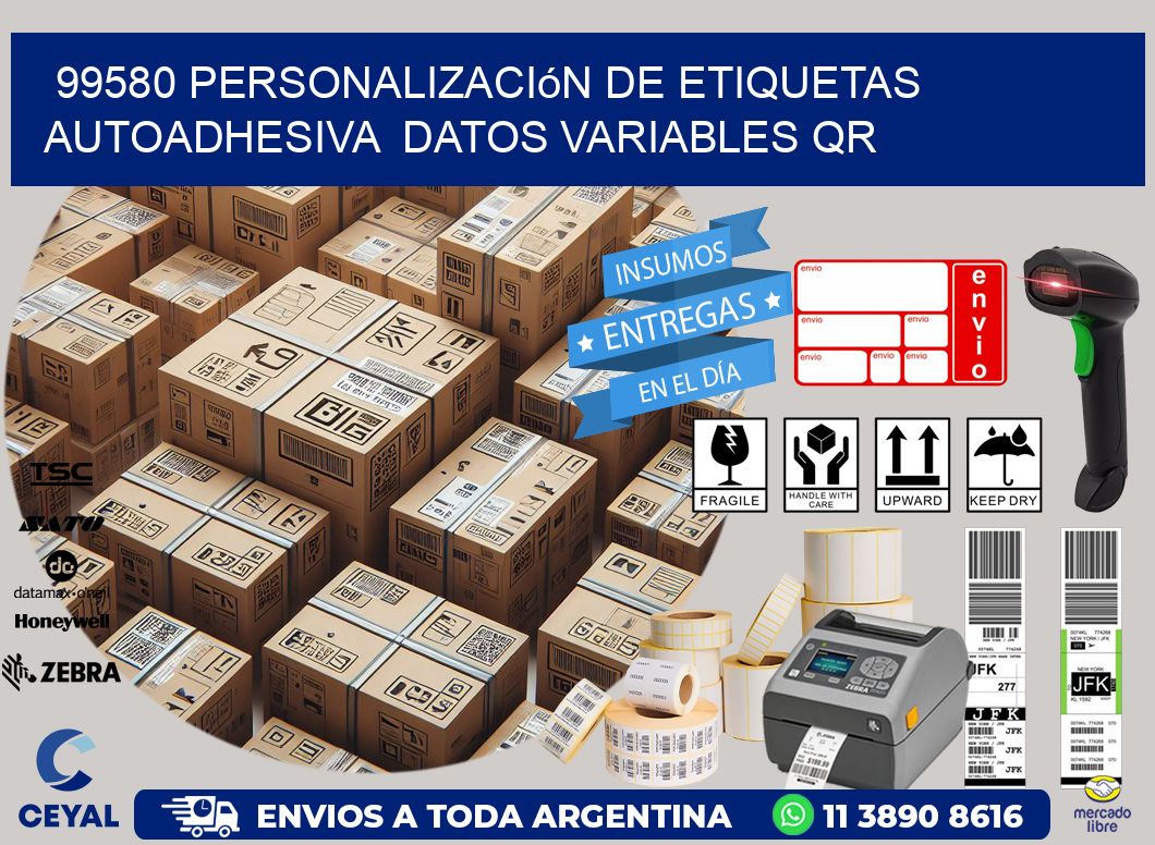99580 Personalización de etiquetas autoadhesiva datos variables QR