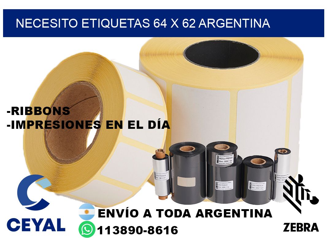 Necesito etiquetas 64 x 62 argentina