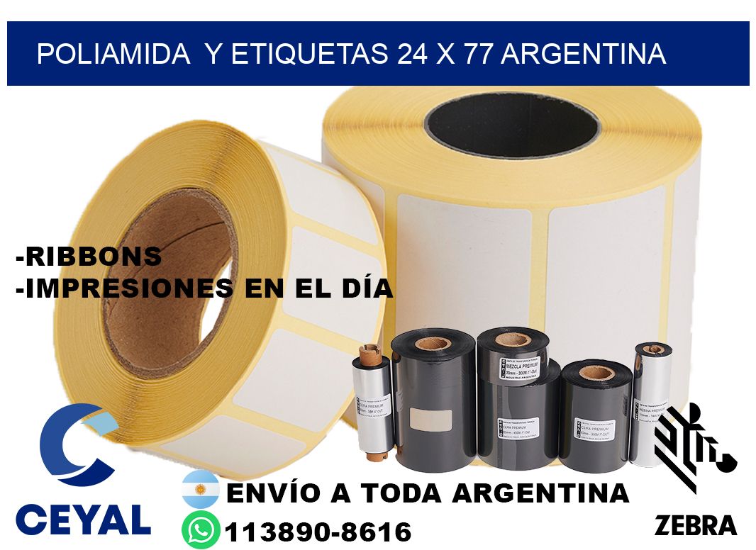 Poliamida y etiquetas 24 x 77 argentina