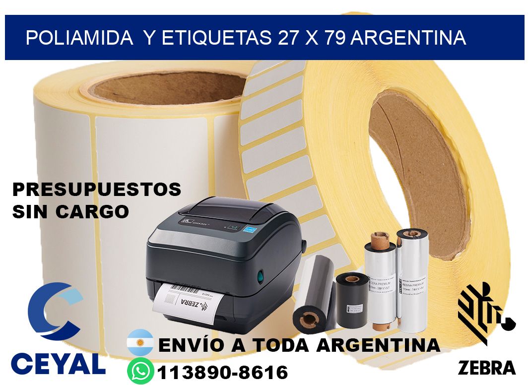 Poliamida  y etiquetas 27 x 79 argentina