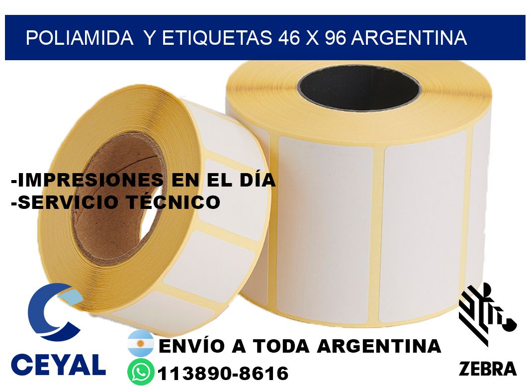 Poliamida y etiquetas 46 x 96 argentina