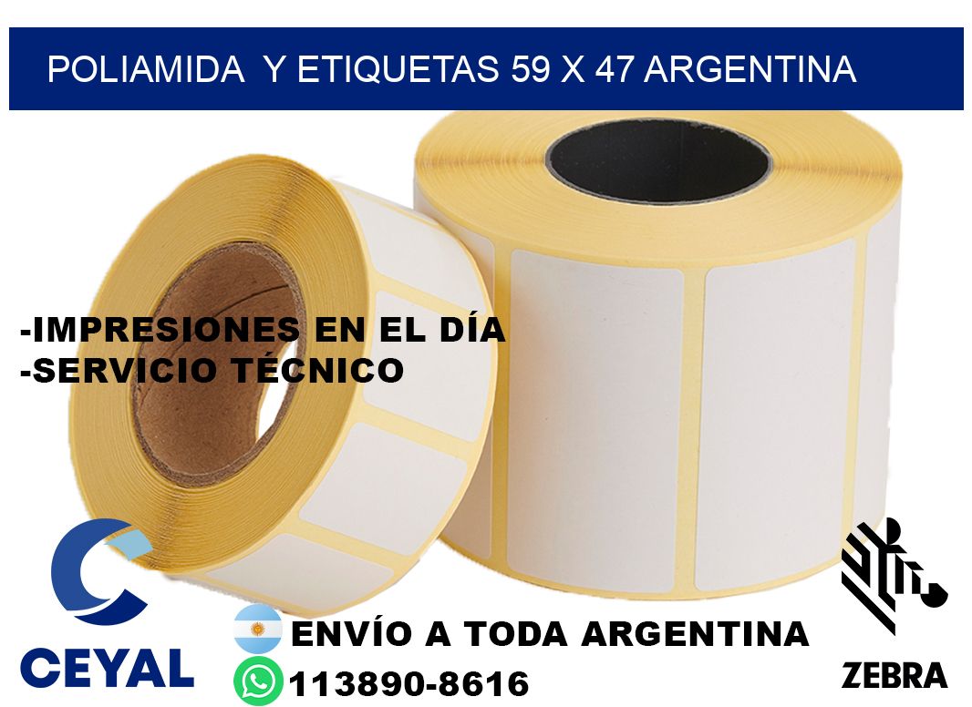 Poliamida  y etiquetas 59 x 47 argentina