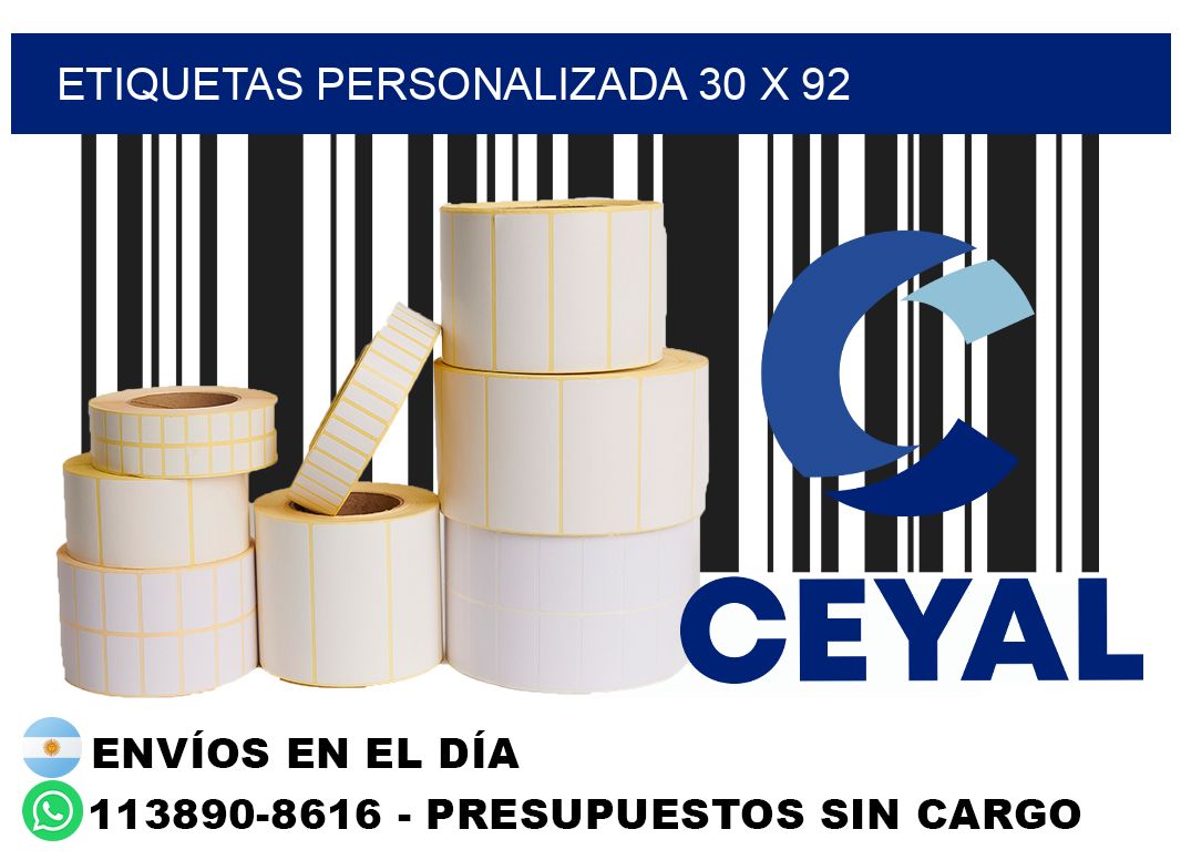 etiquetas personalizada 30 x 92