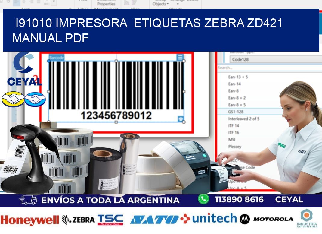 i91010 impresora  etiquetas Zebra ZD421 manual PDF