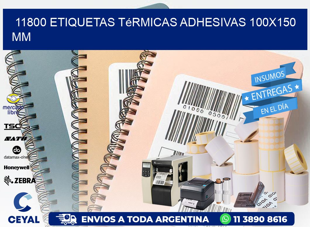11800 etiquetas térmicas adhesivas 100x150 mm