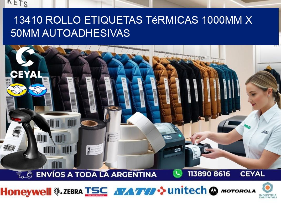 13410 Rollo Etiquetas Térmicas 1000mm X 50mm Autoadhesivas