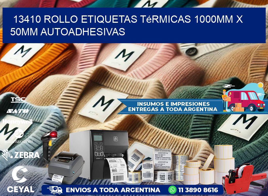 13410 Rollo Etiquetas Térmicas 1000mm X 50mm Autoadhesivas