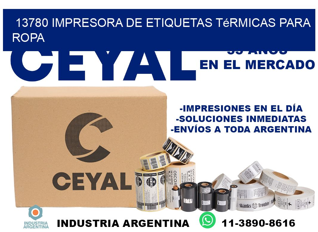 13780 impresora de etiquetas térmicas para ropa