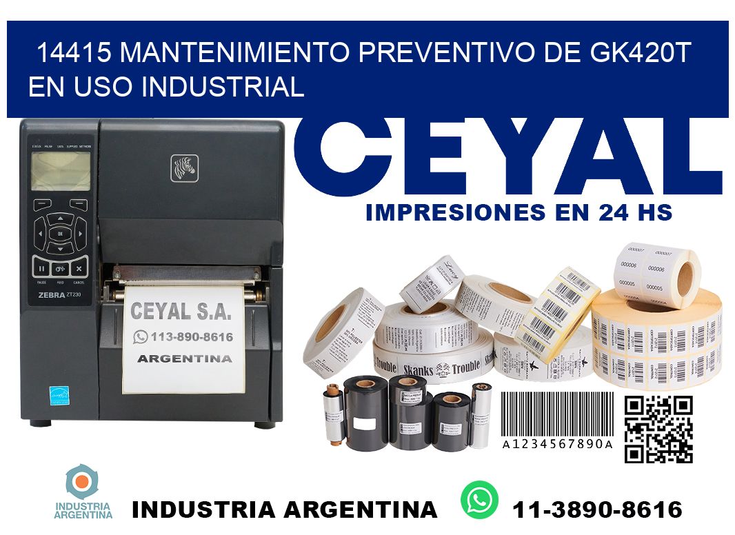 14415 mantenimiento preventivo de gk420t en uso industrial