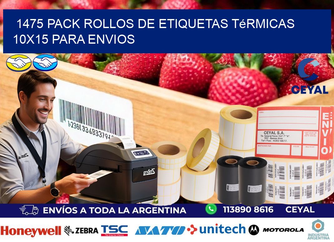 1475 pack rollos de etiquetas térmicas 10x15 para Envios