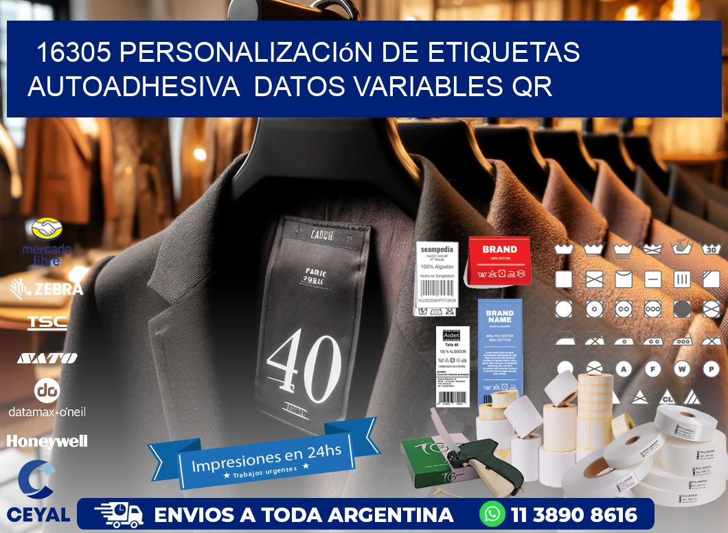 16305 Personalización de etiquetas autoadhesiva  datos variables QR